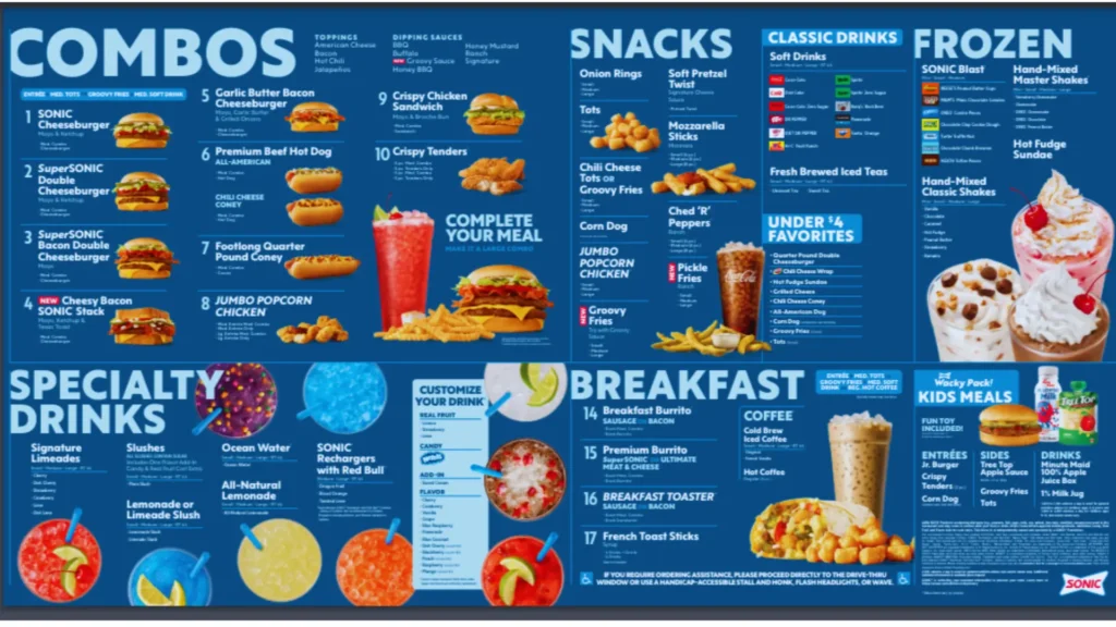 Sonic Menu with Prices 2025 | Calories | A Complete Guide